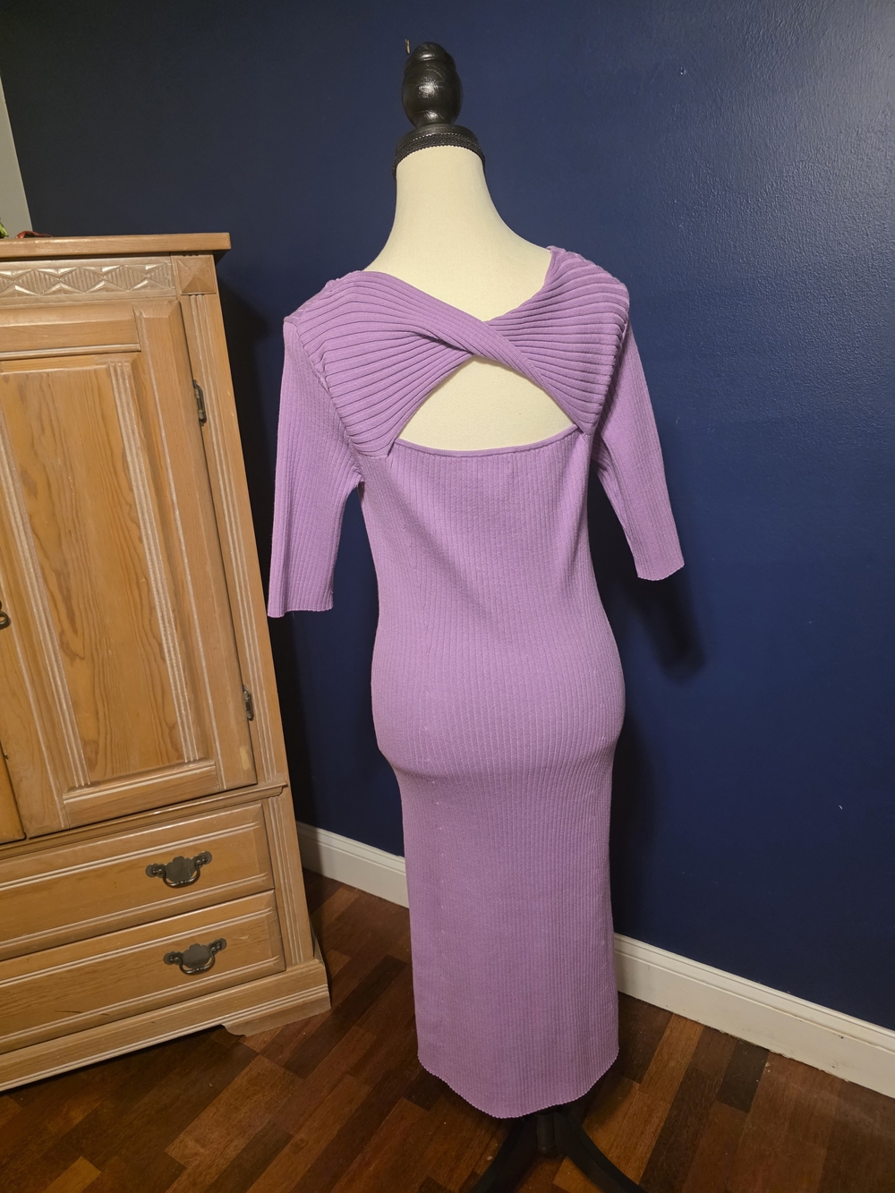 Daily Ritual Lilac Ribbed Maxi Dress - Picture 2 of 5